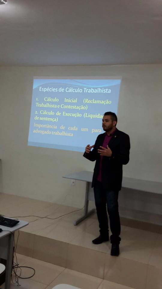 Curso “Cálculos Trabalhistas” ministrado pelo Professor Rafael Sales.