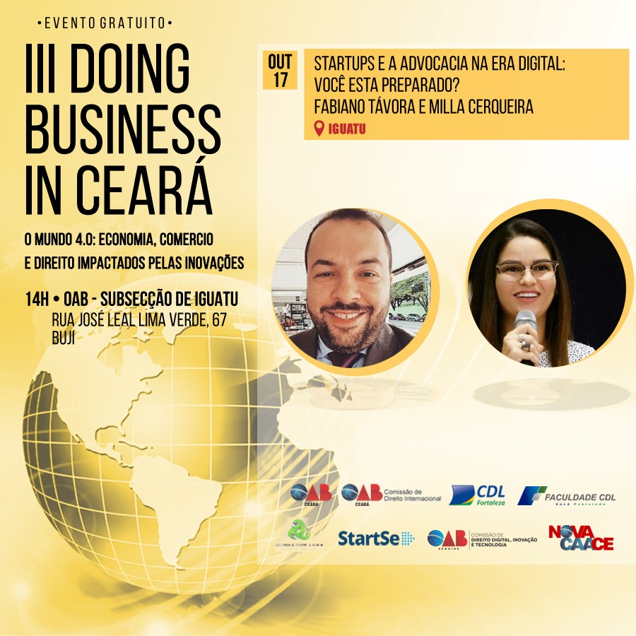 III Doing Business in Ceará traz palestra sobre Startups e a advocacia na era digital: Você está preparado?