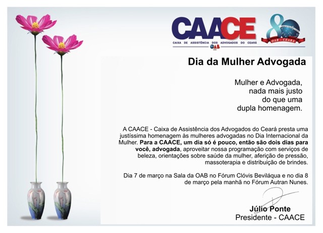 CAACE elabora programação para o Dia Internacional da Mulher