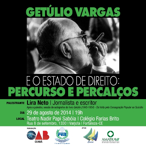 Lira Neto lança terceira edição da biografia de Getúlio em Fortaleza