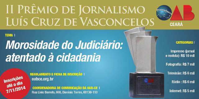 Prêmio de Jornalismo distribuirá R$ 34 mil em cinco categorias
