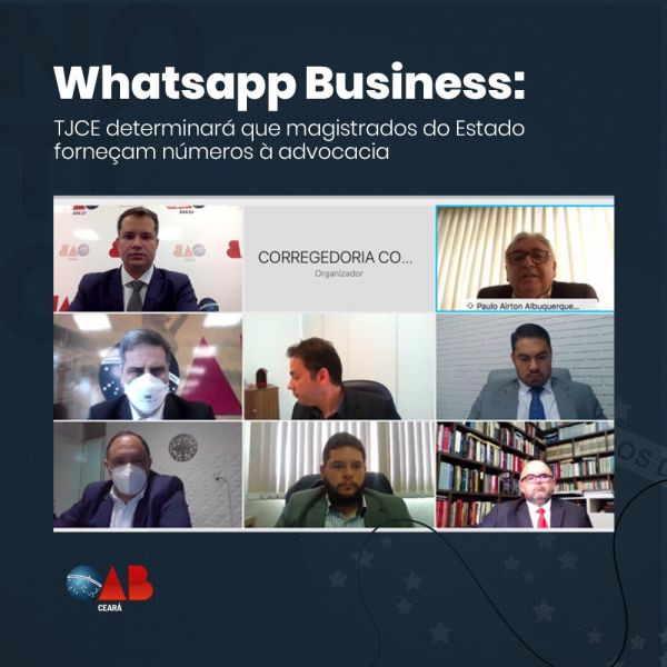TJCE determinará que magistrados do Estado forneçam números de Whatsapp Business à advocacia